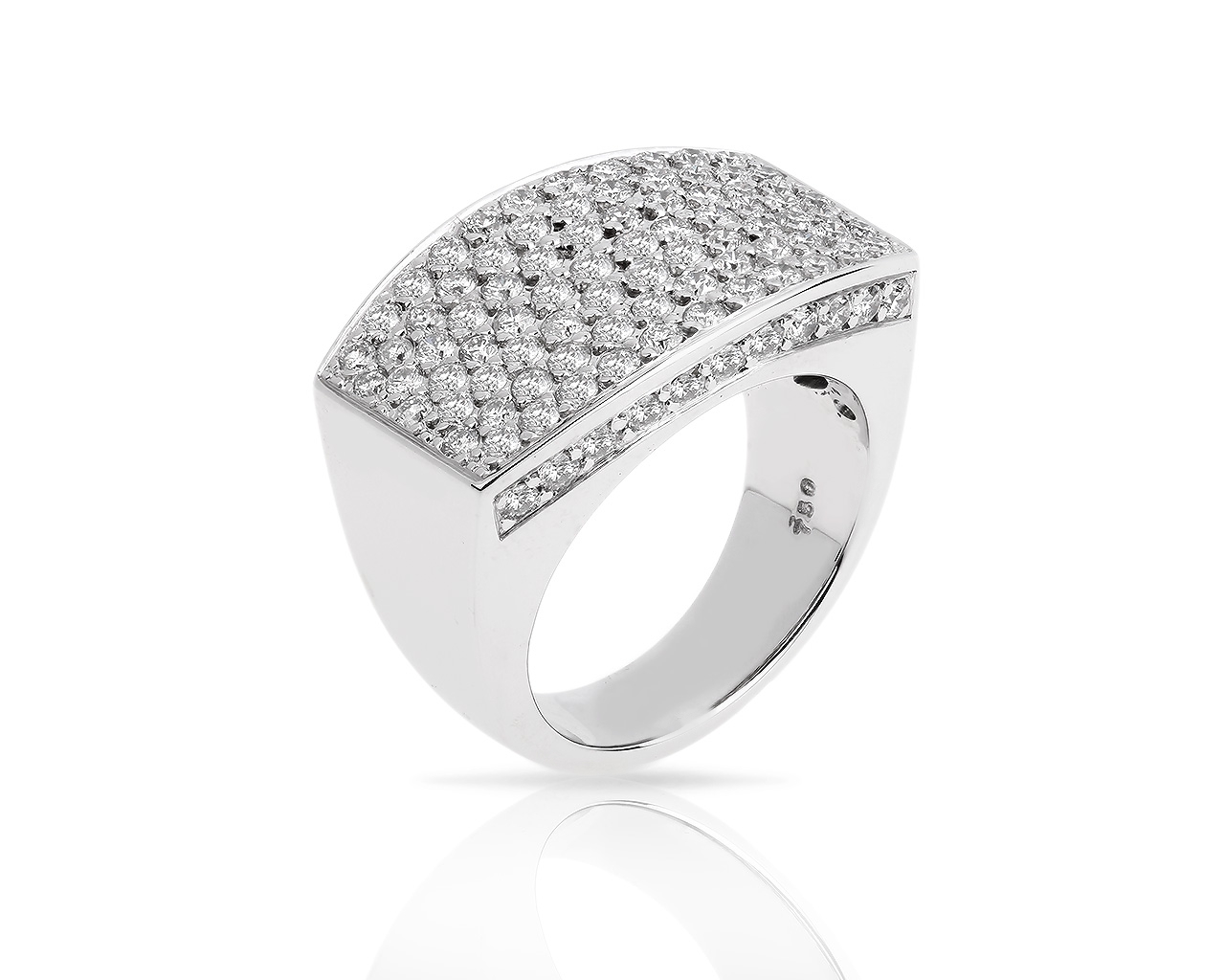 Солидное золотое кольцо-печатка с бриллиантами 2.13ct 130318/1