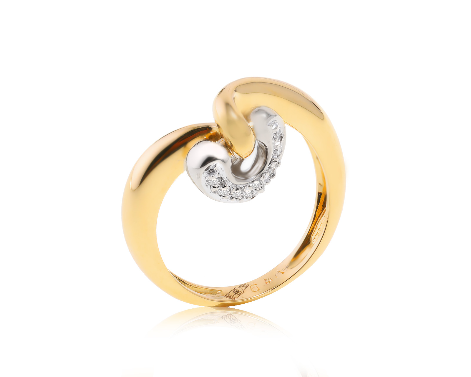 Золотое кольцо с бриллиантами 0.09ct