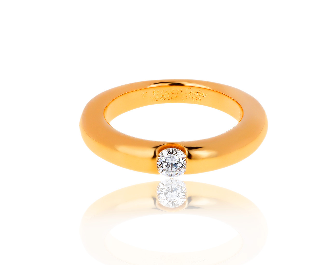 Оригинальное золотое кольцо с бриллиантом 0.25ct Cartier 090719/7 Оригинальное золотое кольцо с бриллиантом 0.25ct Cartier 090719/7
