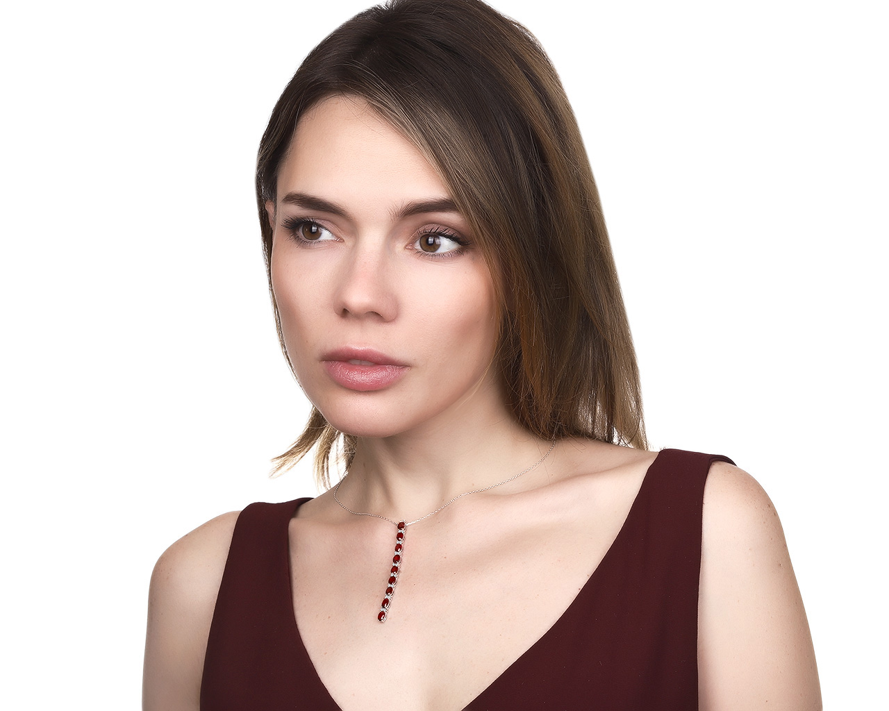 Притягательный золотой кулон с рубинами 3.01ct