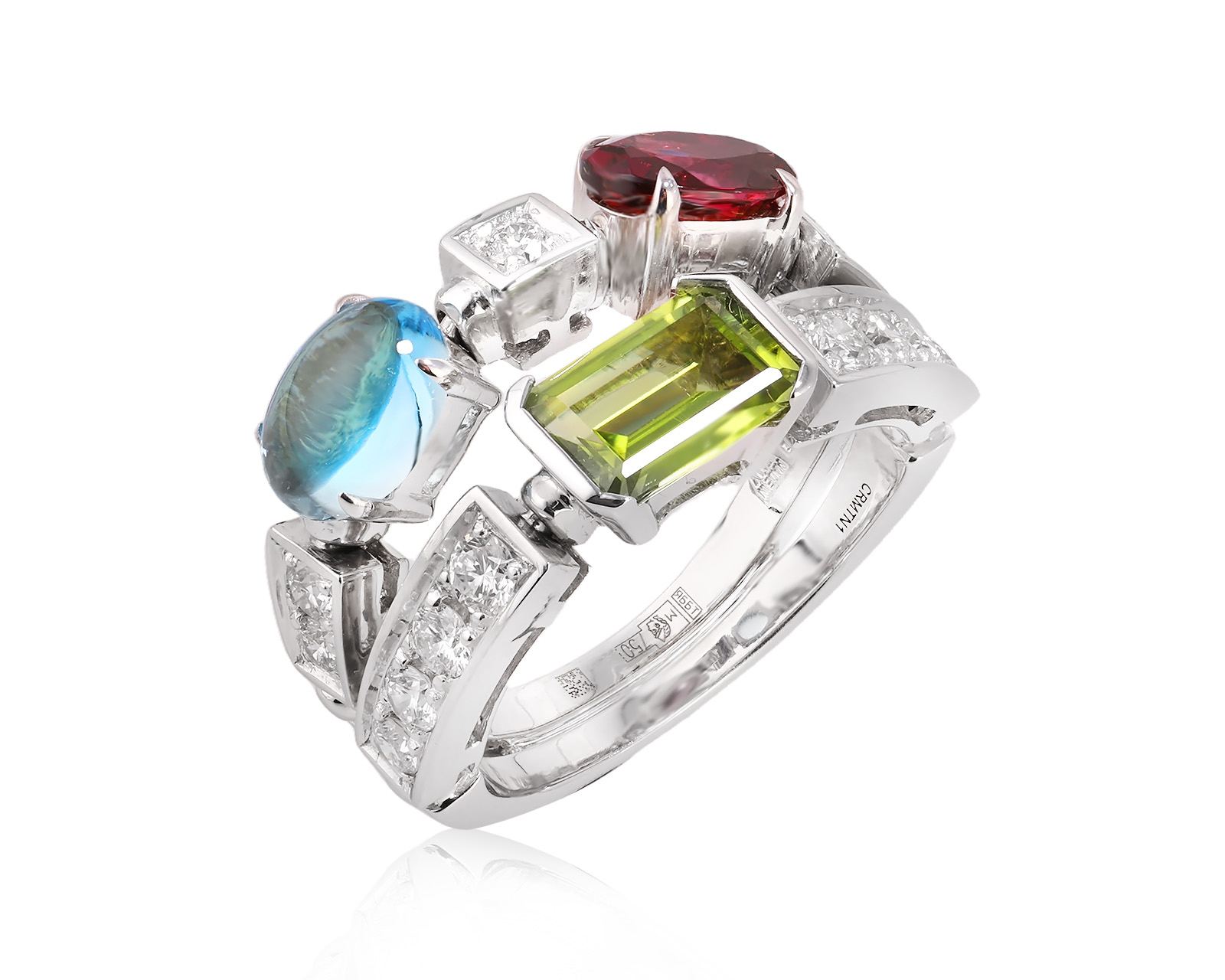 Оригинальное золотое кольцо с цветными камнями 2.50ct Bvlgari Allegra 101025/4