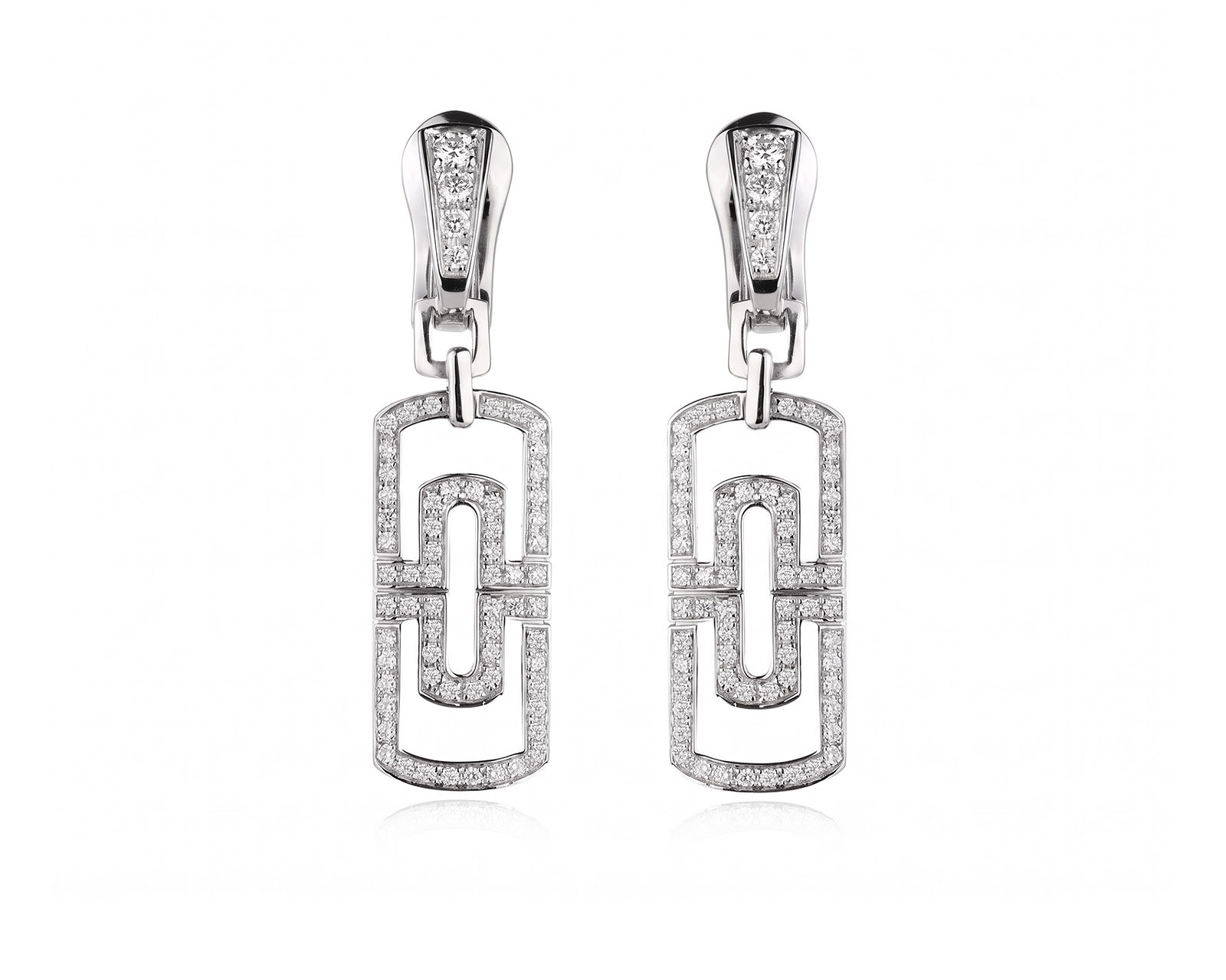Оригинальные золотые серьги с бриллиантами 1.15ct Bvlgari Parentesi 990520/1