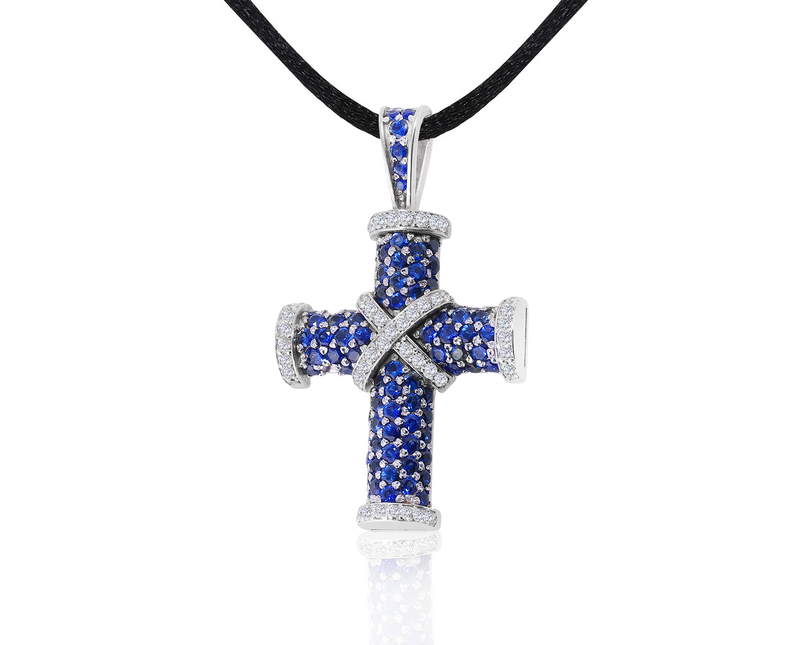 Прекрасный золотой кулон с сапфирами 1.74ct 300522/10