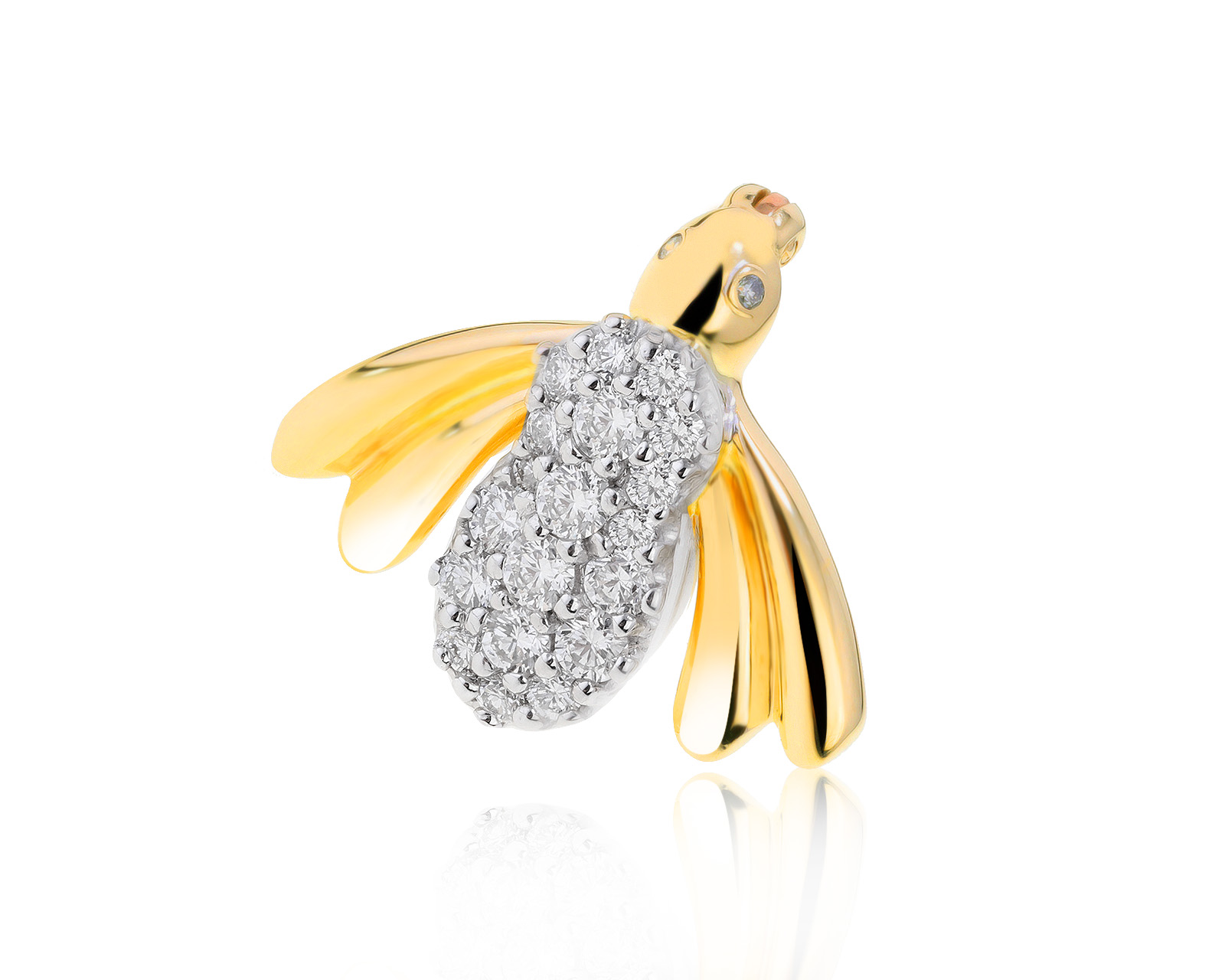 Прелестная золотая брошь с бриллиантами 0.72ct 261021/6