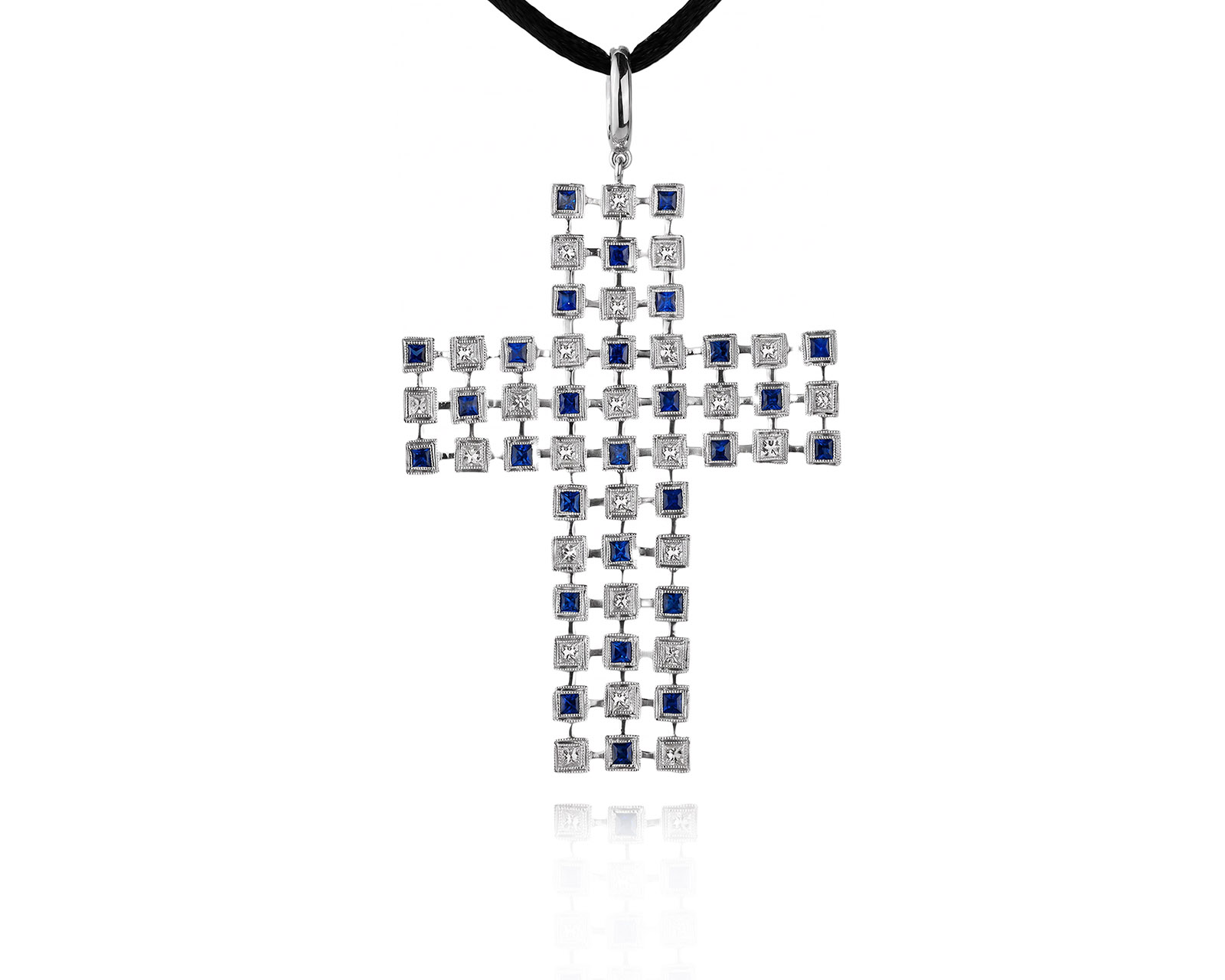 Золотой кулон с сапфирами 1.82ct и бриллиантами 1.43ct 070626/5