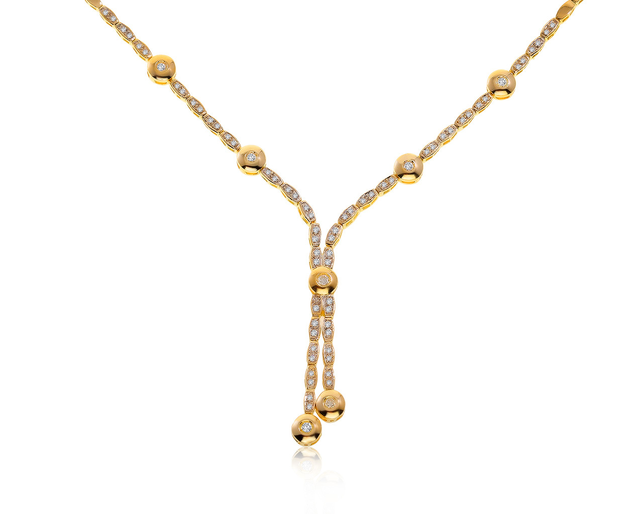 Прекрасное золотое колье с бриллиантами 0.57ct 080221/9