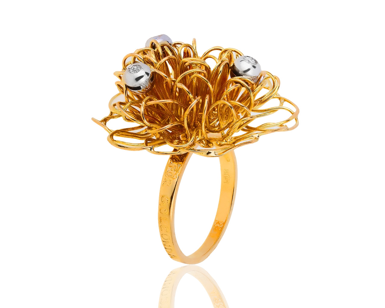 Золотое кольцо с бриллиантами 0.10ct Orlando Orlandini 280119/21
