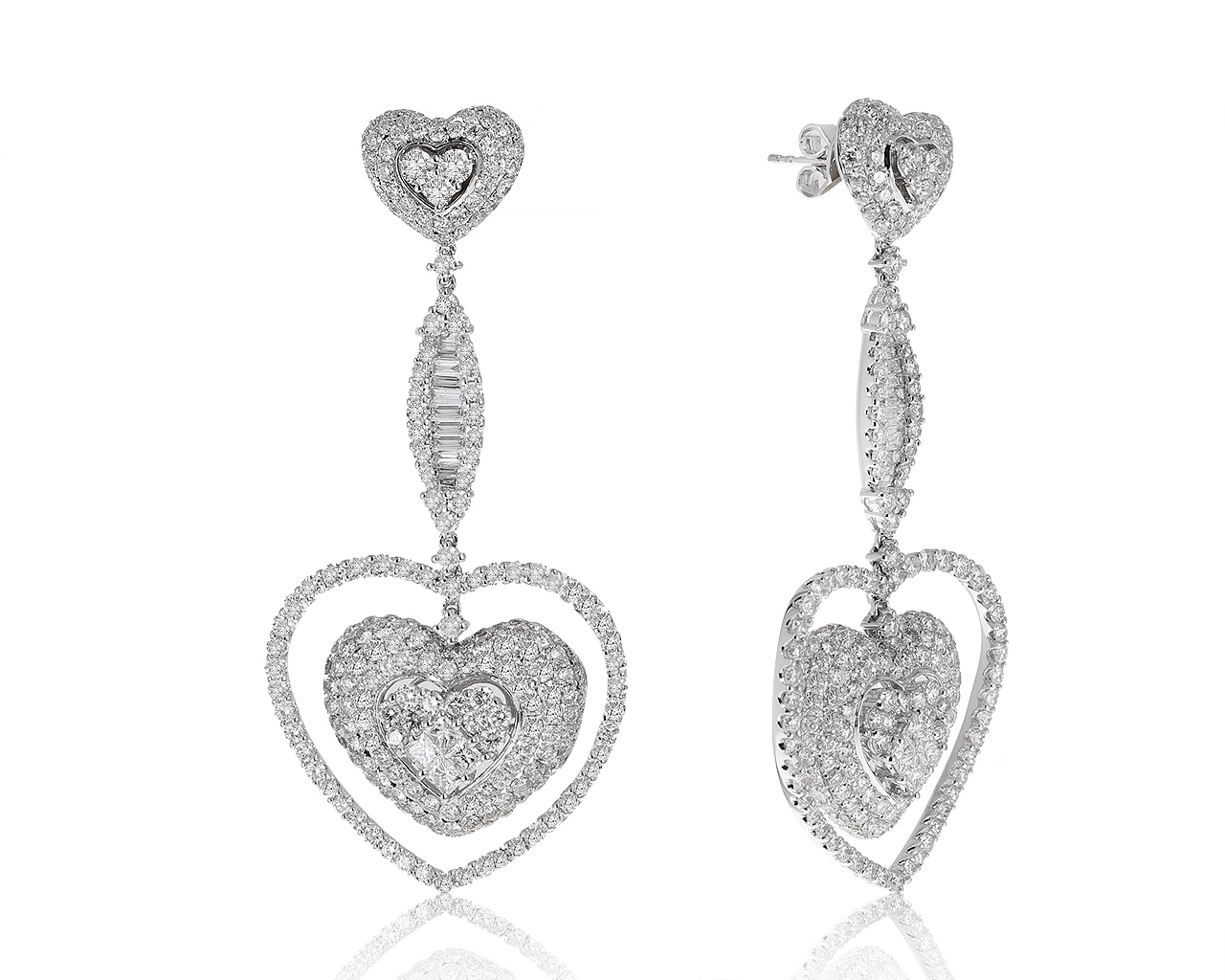 Романтичные золотые серьги с бриллиантами 10.46ct 090720/02