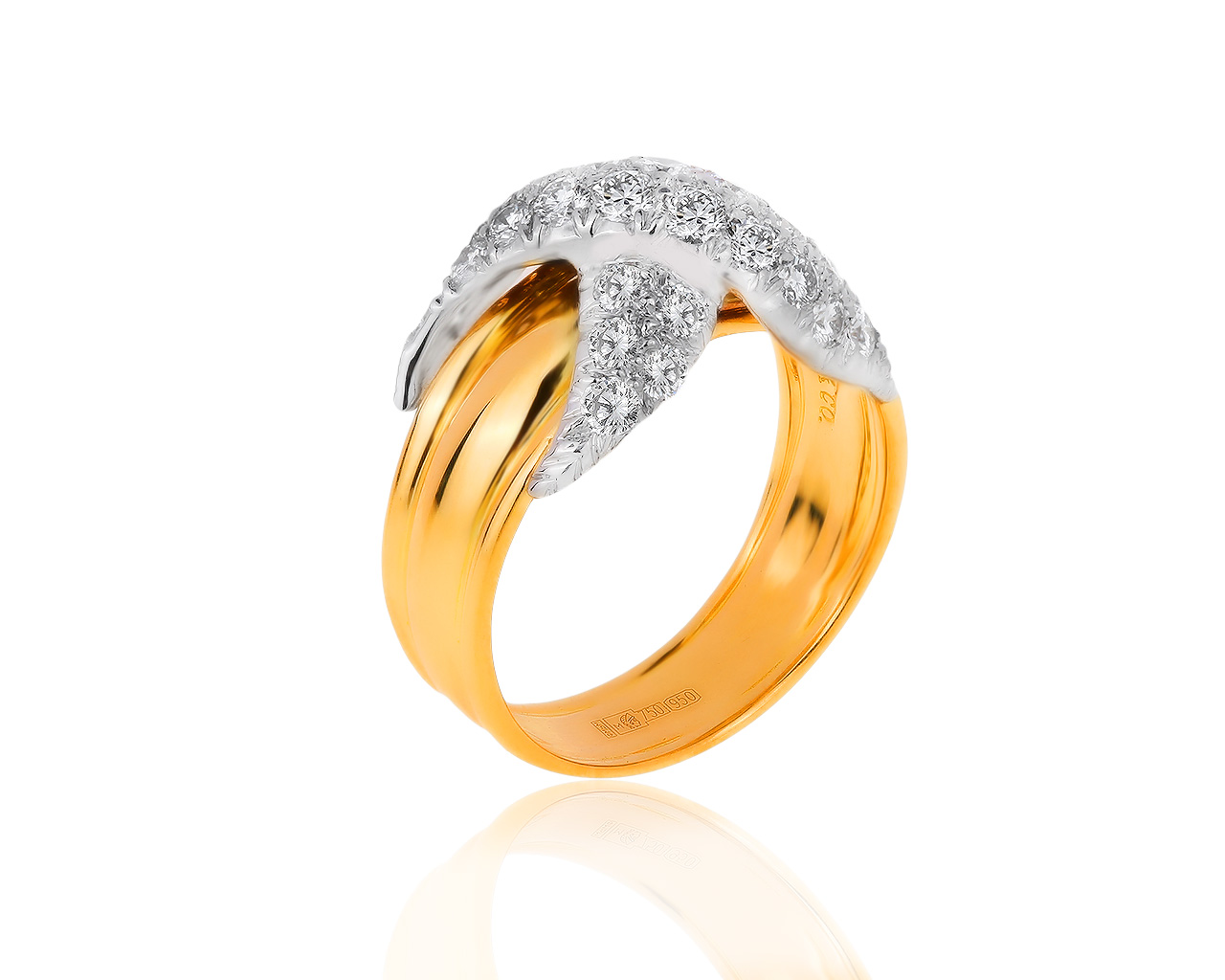 Оригинальное золотое кольцо с бриллиантами 0.85ct Tiffany&Co