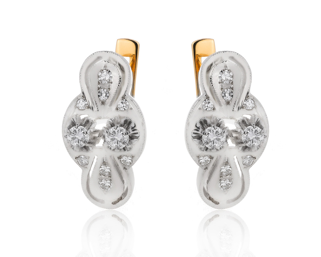 Изящные золотые серьги с бриллиантами 0.63ct 010720/9