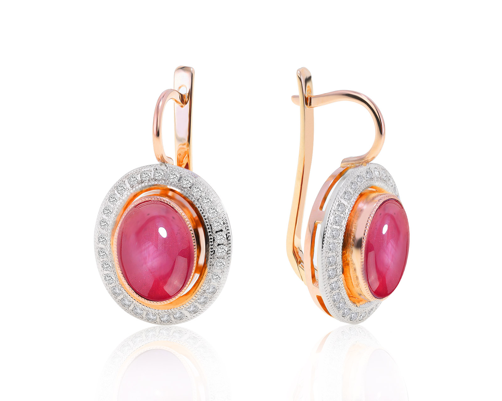 Изящные золотые серьги с рубинами 15.57ct 270921/14