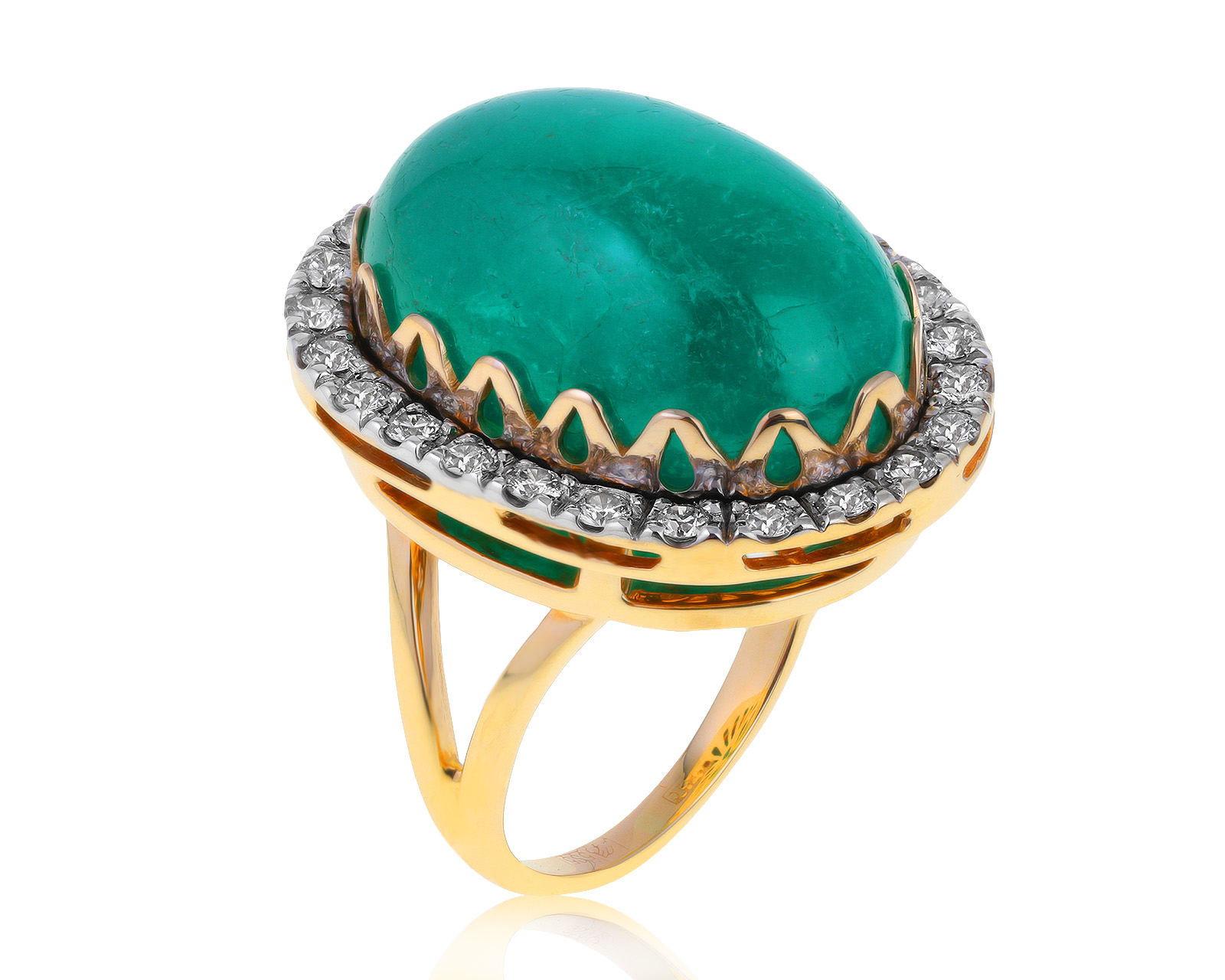 Женственное золотое кольцо с изумрудом 23.12ct 160721/5