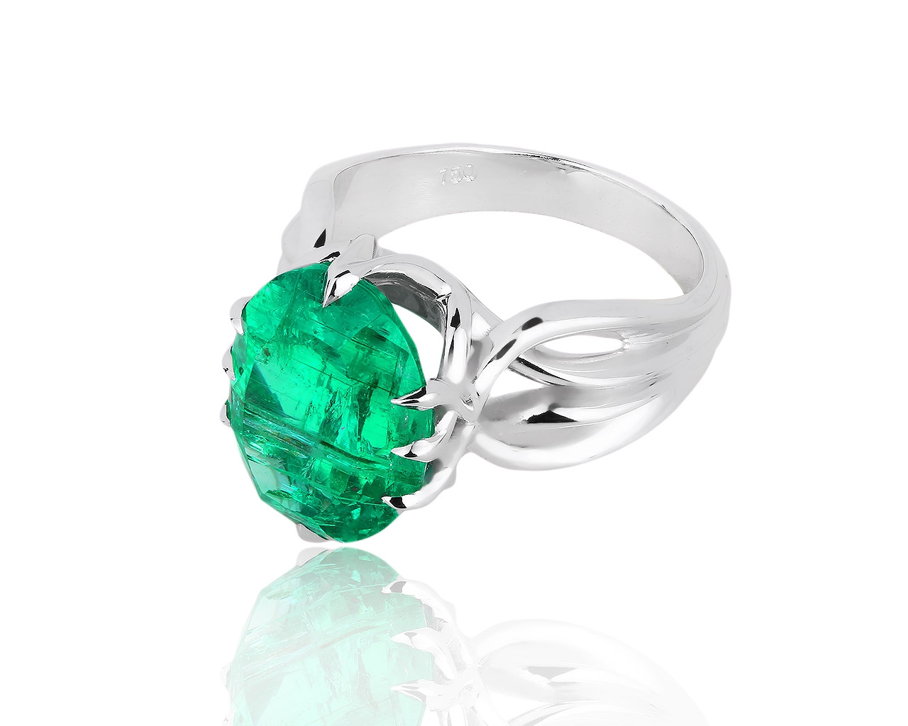 Прекрасное золотое кольцо с изумрудом 6.67ct Сертификат МГУ 050916/12 Прекрасное золотое кольцо с изумрудом 6.67ct Сертификат МГУ 050916/12