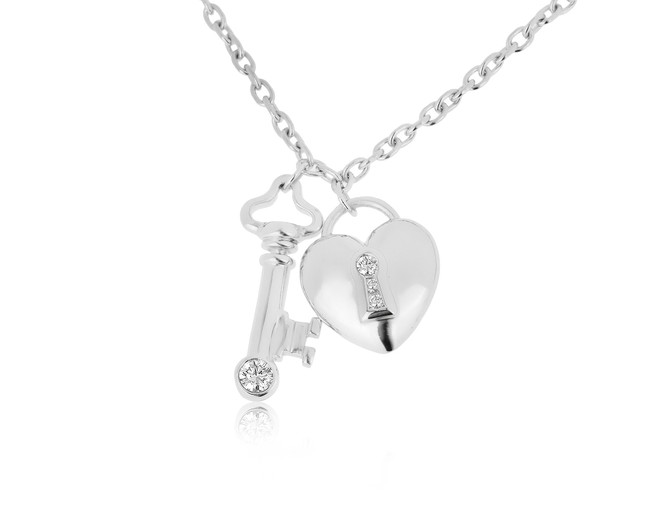 Оригинальный платиновый кулон с бриллиантами 0.15ct Tiffany&Co Key 150720/1