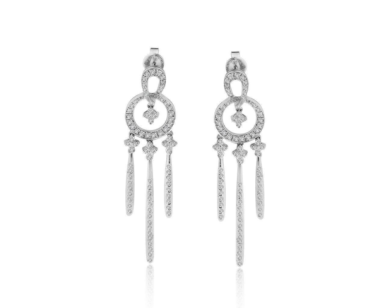 Стильные золотые серьги с бриллиантами 1.32ct 120220/2