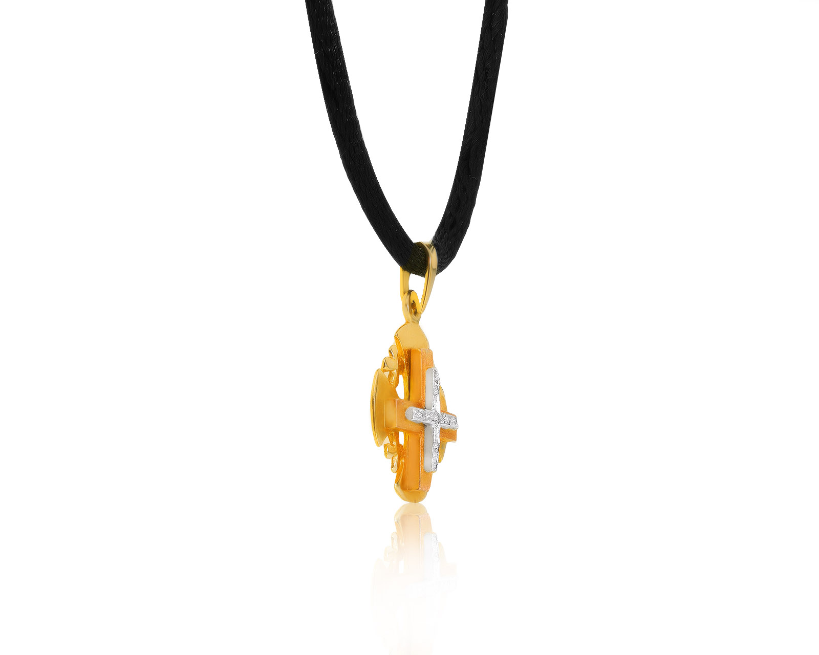 Изящный золотой кулон с бриллиантами 0.02ct