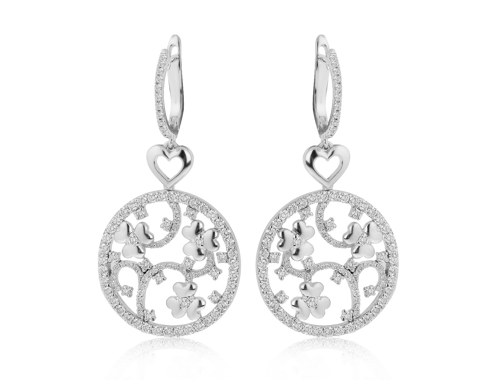 Оригинальные золотые серьги с бриллиантами 1.74ct Mouawad Flower Of Eternity