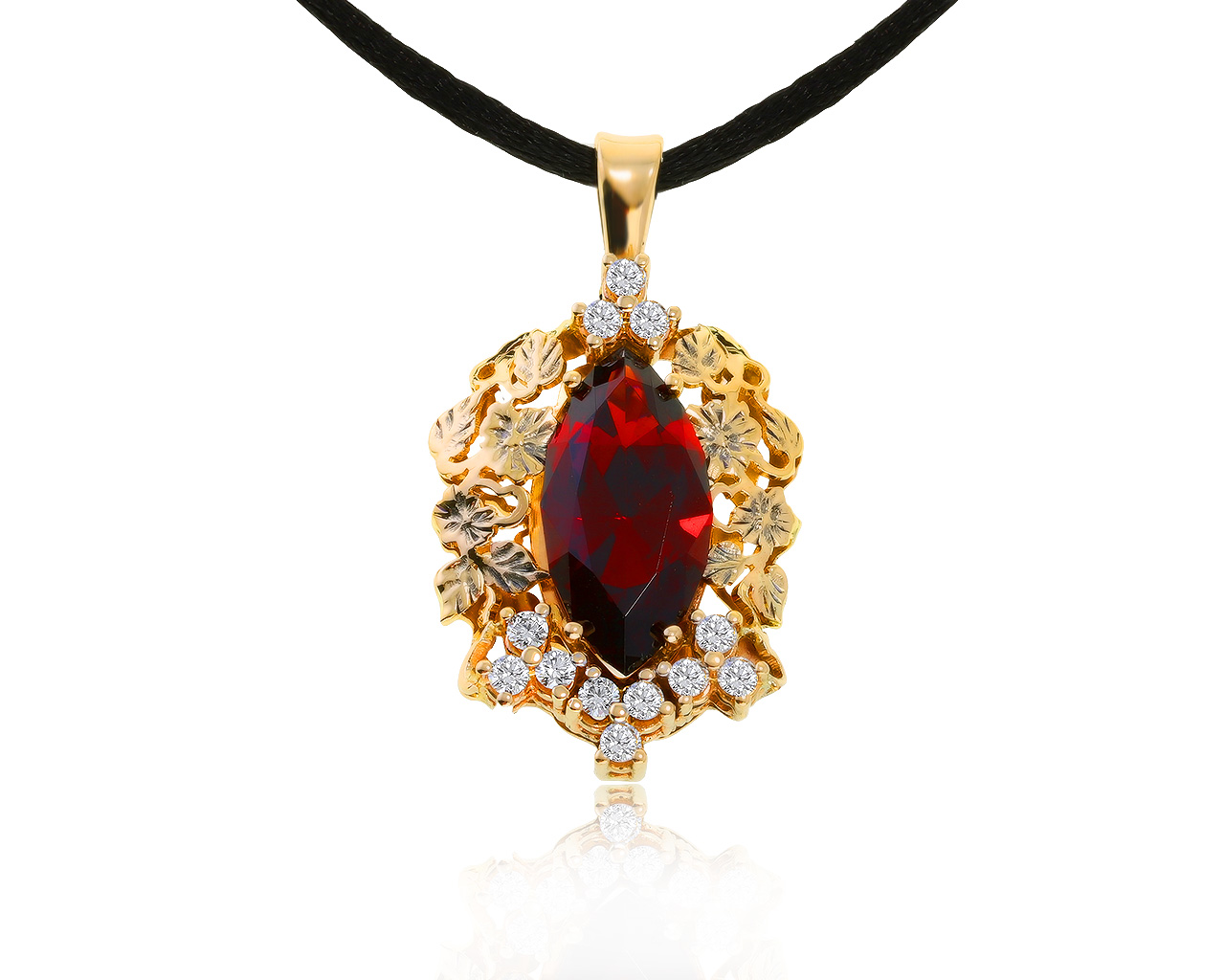 Богатый золотой кулон с гранатом 9.40ct 170421/10
