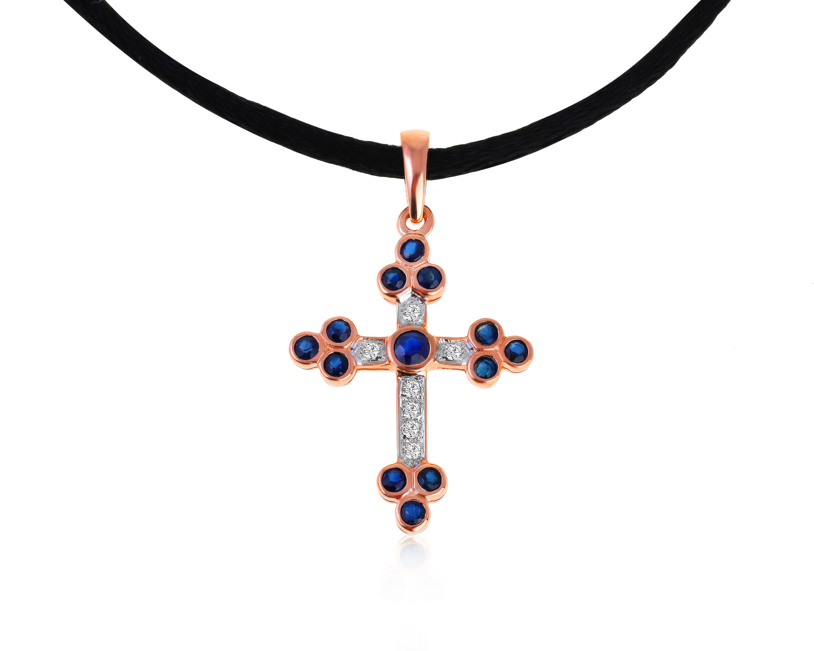 Красивый золотой кулон с сапфирами 0.45ct 130521/7