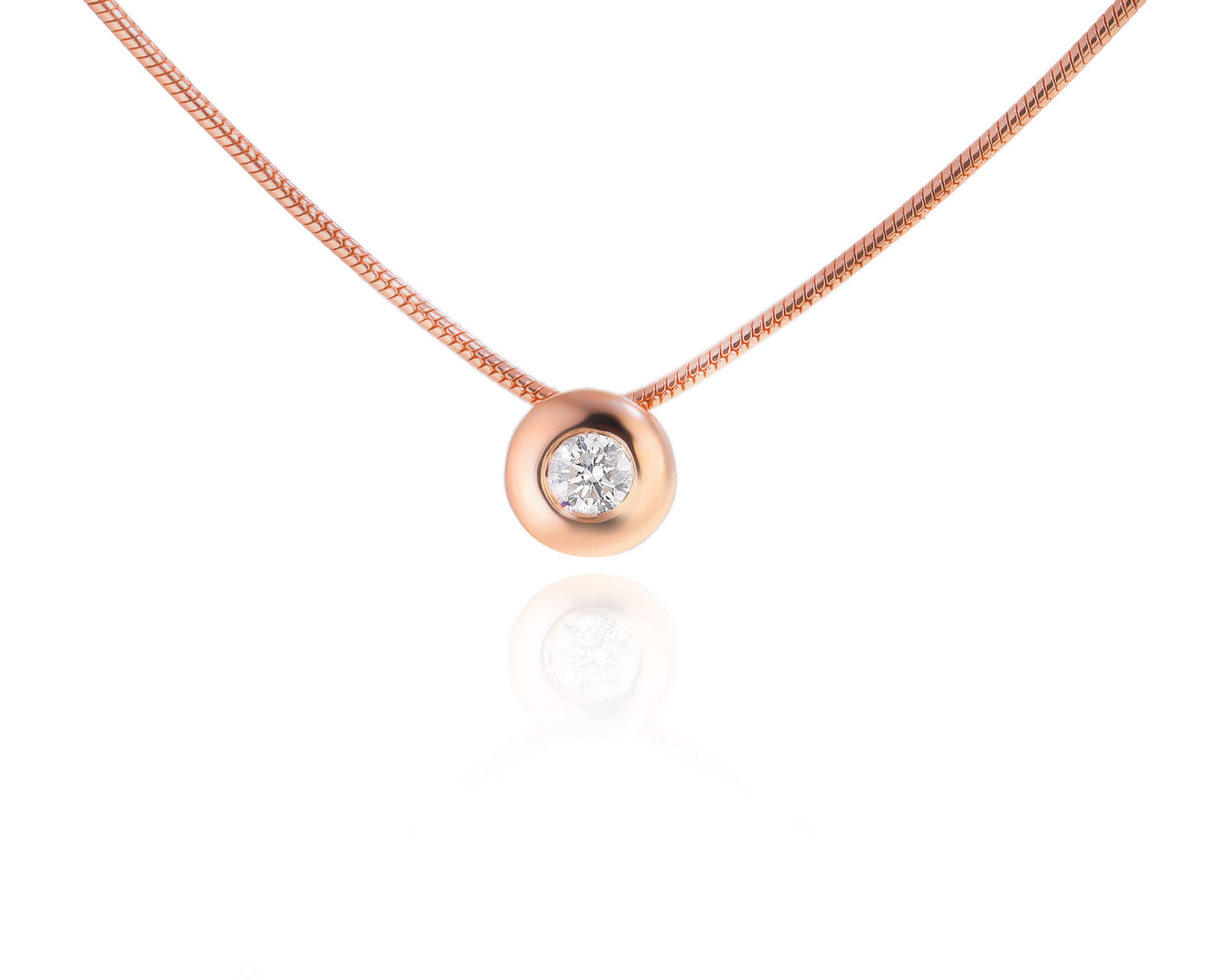 Золотое колье с бриллиантом 0.15ct 271024/5