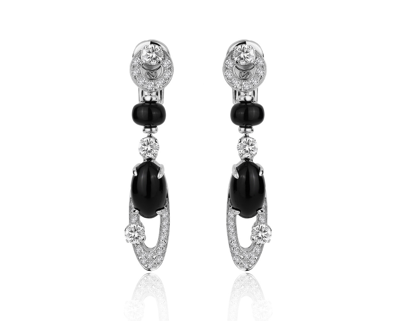 Оригинальные золотые серьги с ониксом 5.86ct Bvlgari 060320/19