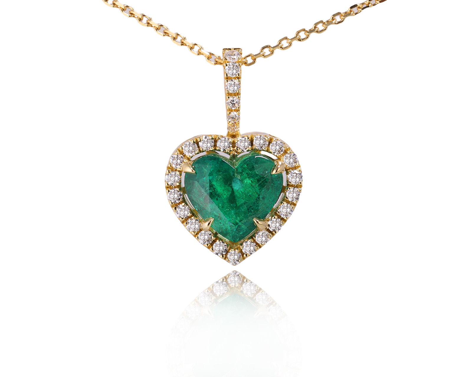 Золотой кулон с изумрудом Замбия 3.23ct Evgeny Matveev 090226/Б230