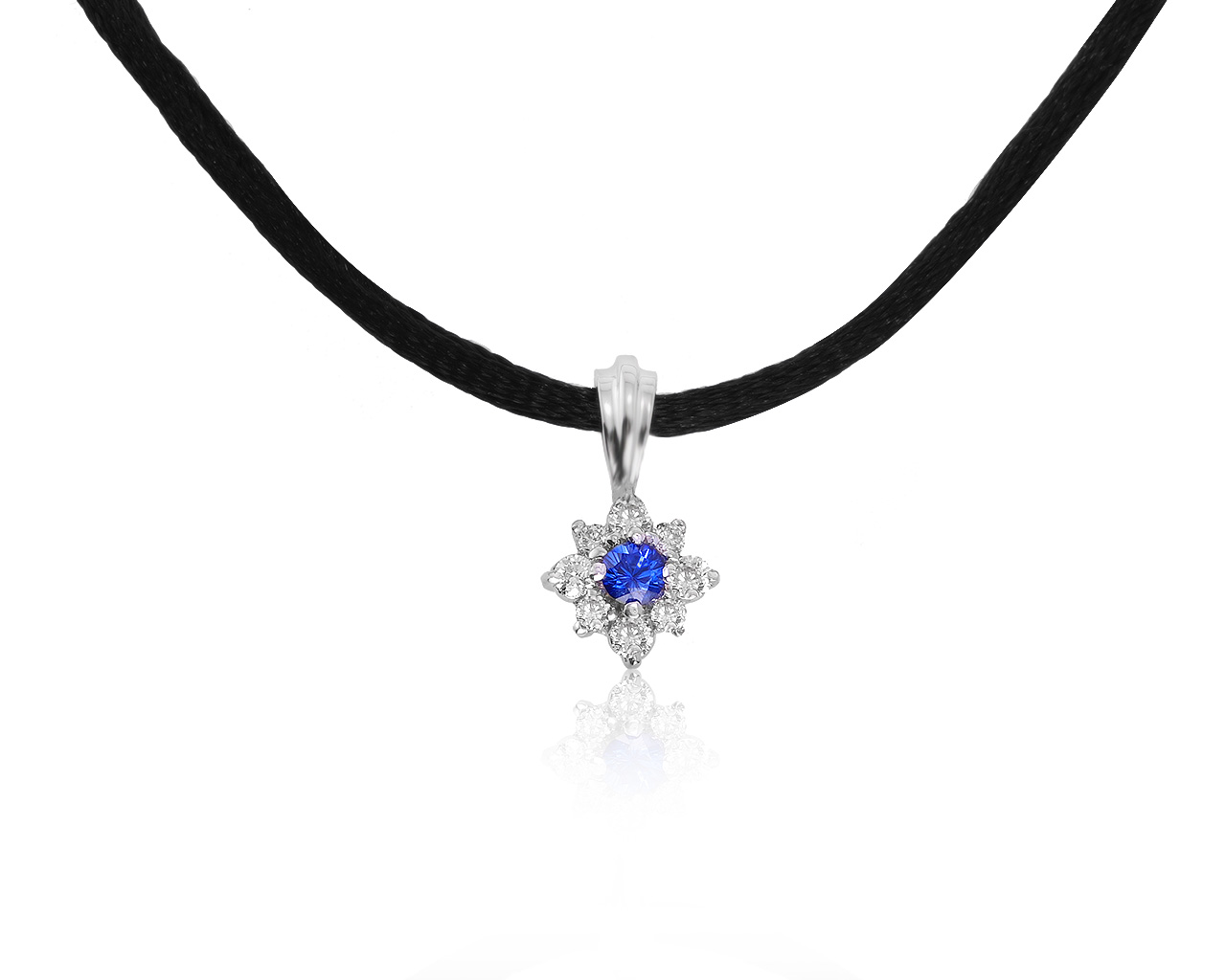 Изящный золотой кулон с сапфиром 0.17ct
