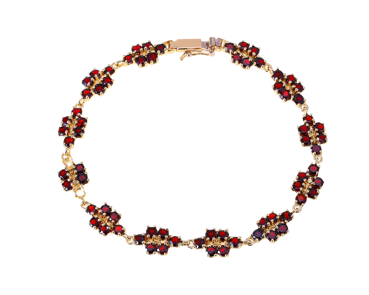 Эстетичный золотой браслет с гранатами 7.42ct 311220/1