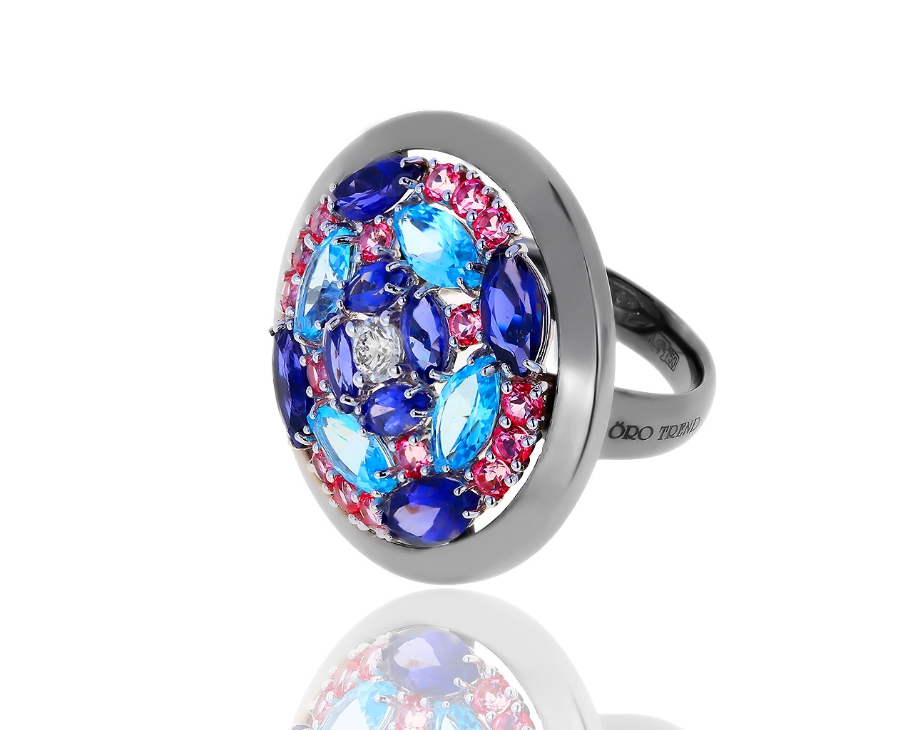 Оригинальное золотое кольцо с бриллиантом 0.24ct Oro Trend 090819/30