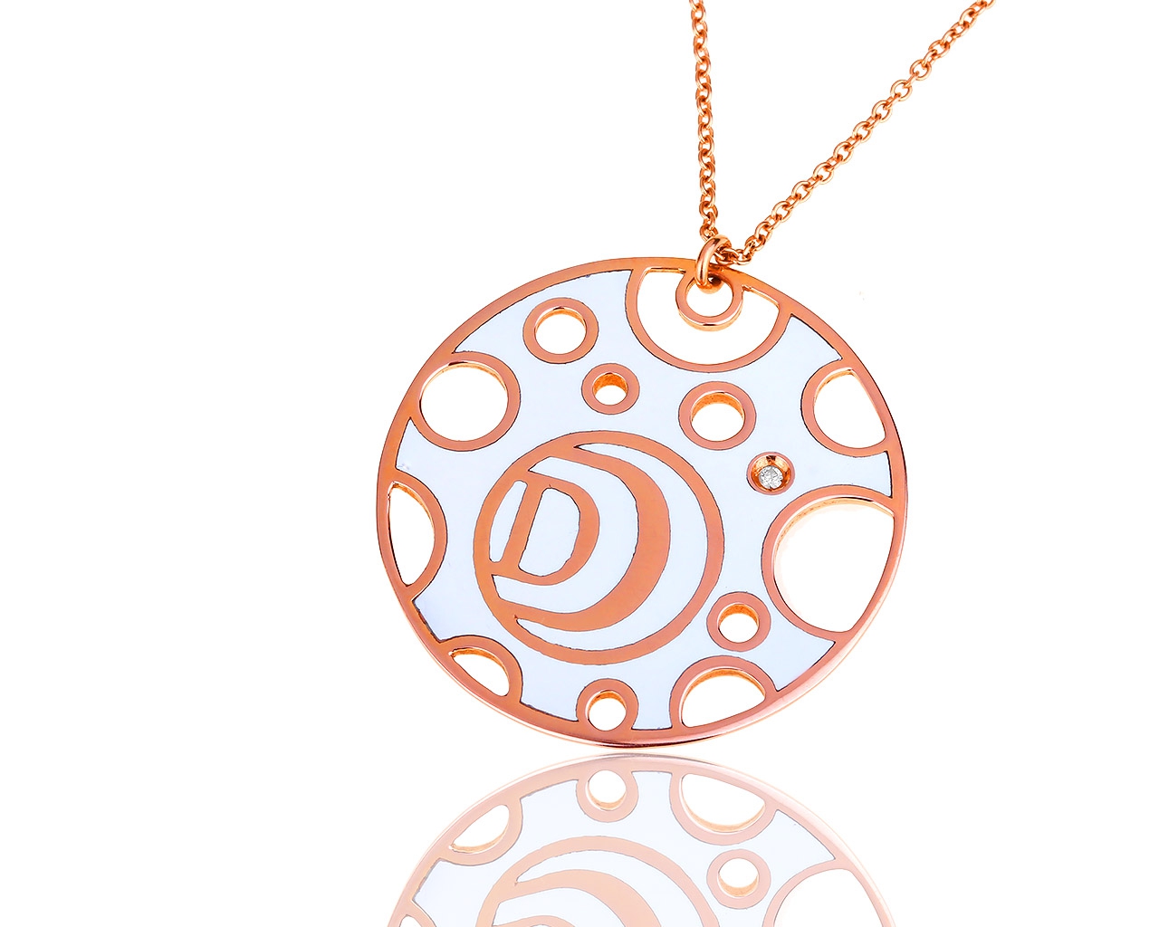 Оригинальная золотая подвеска с эмалями и бриллиантами Damiani 180818/6