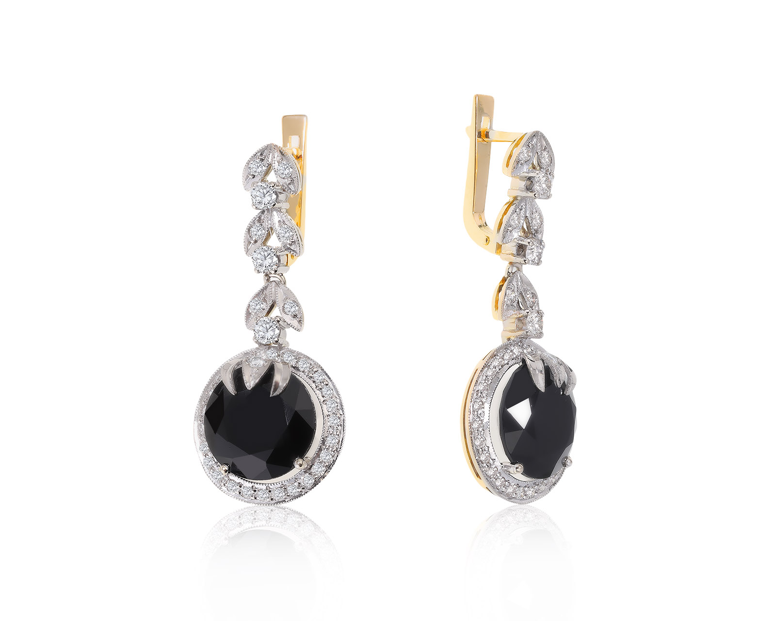 Роскошные золотые серьги с ситаллами 13.80ct 250522/9