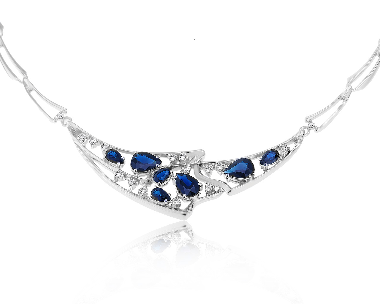 Завораживающее золотое колье с сапфирами 3.02ct 271220/1