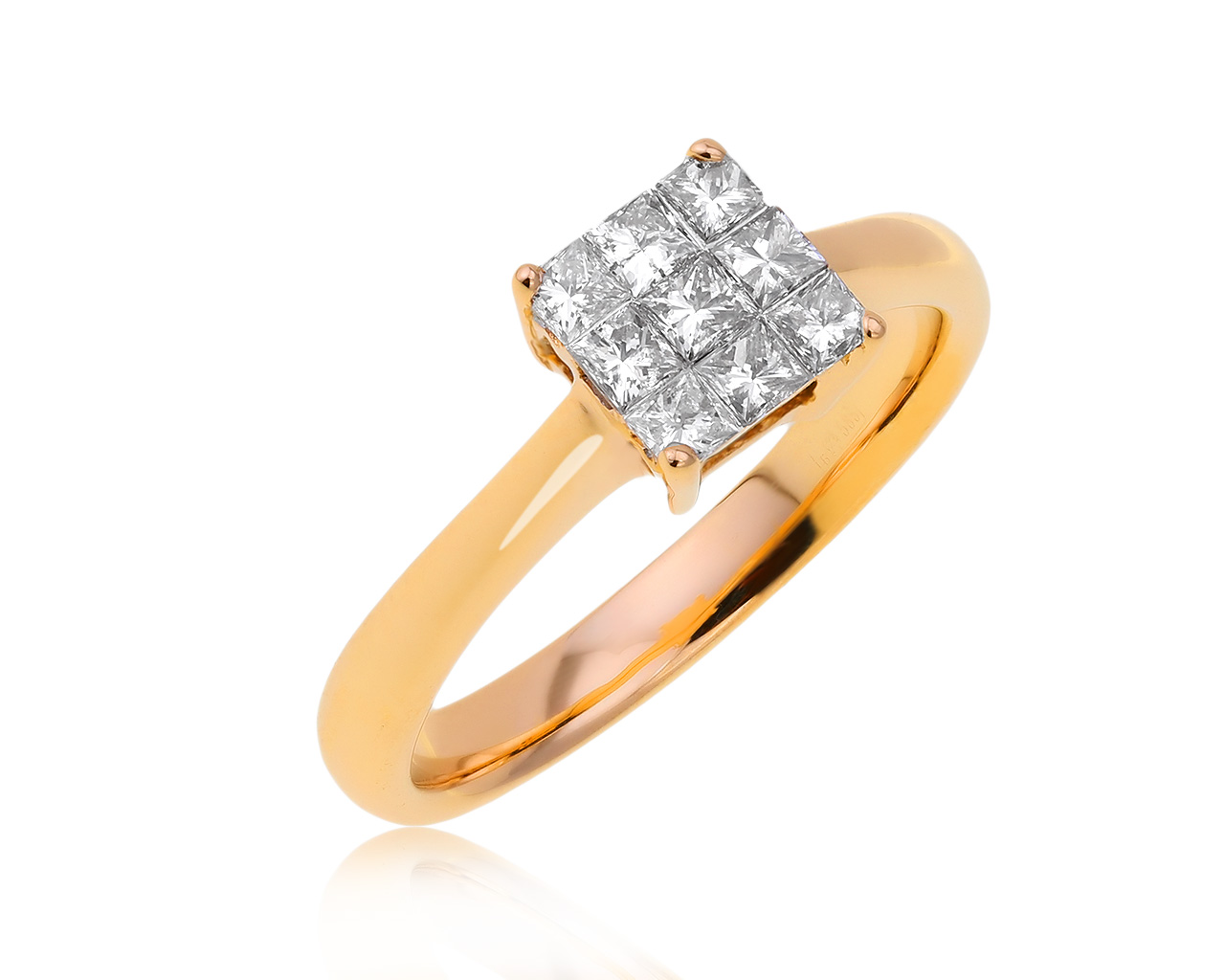Потрясающее золотое кольцо с бриллиантами 0.60ct