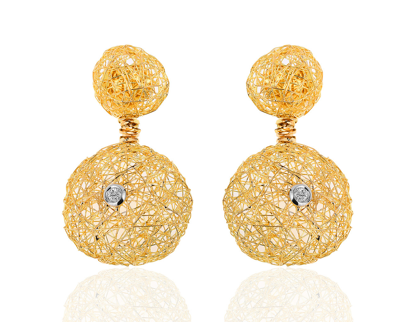 Золотые серьги с бриллиантами 0.22ct Orlando Orlandini 280119/22