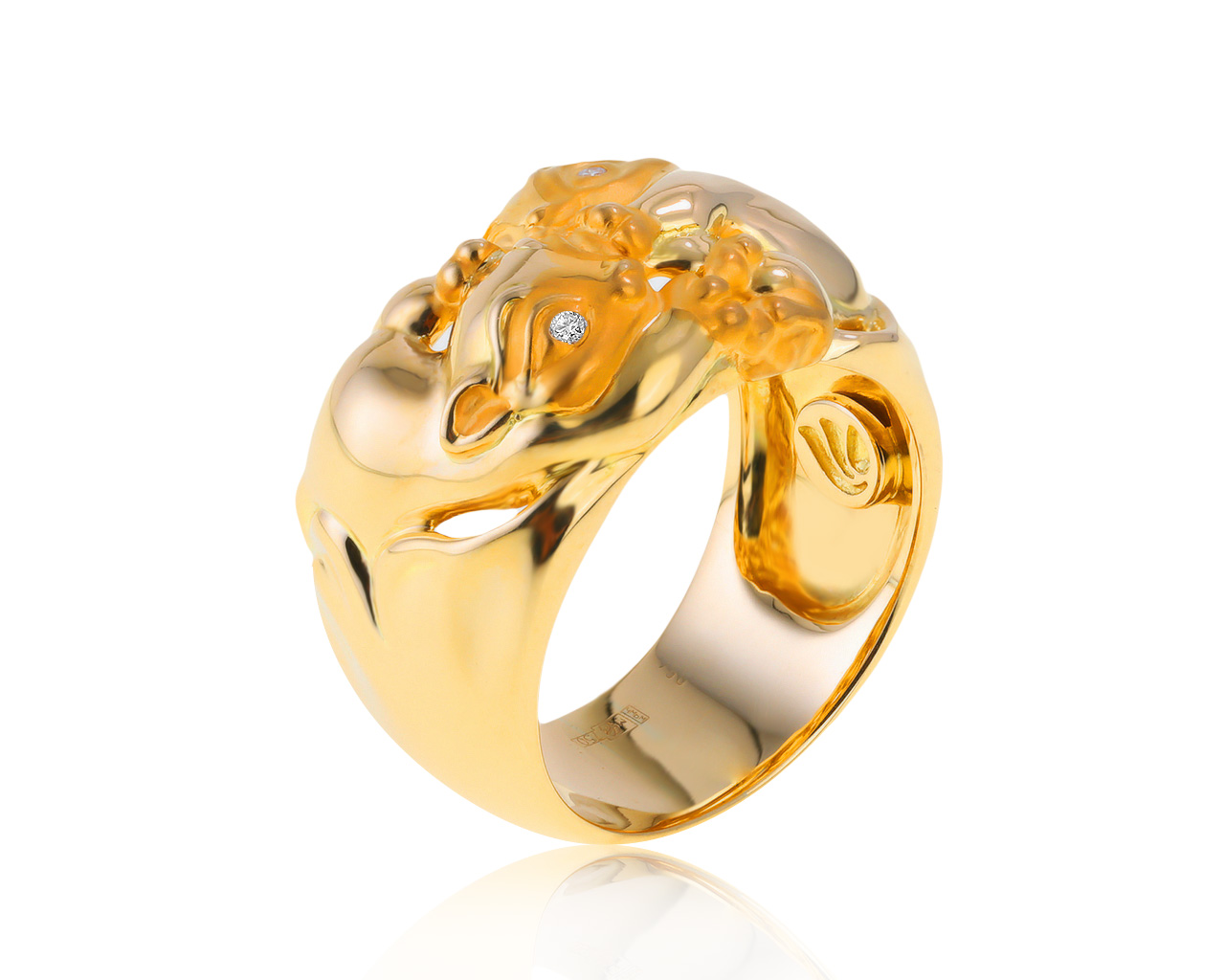 Оригинальное золотое кольцо с бриллиантами 0.02ct Magerit Tender
