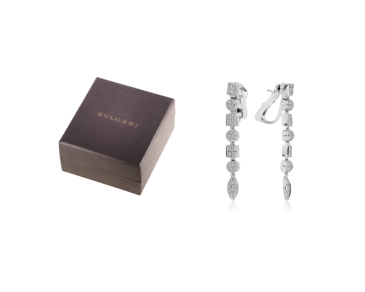 Оригинальные золотые серьги с бриллиантами 1.38ct Bvlgari Lucia