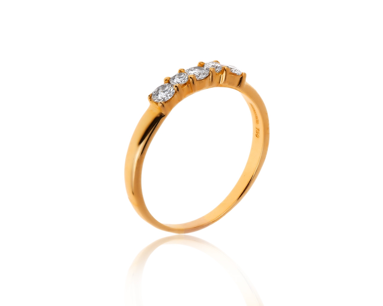 Оригинальное золотое кольцо с бриллиантами 0.40ct Tiffany&Co