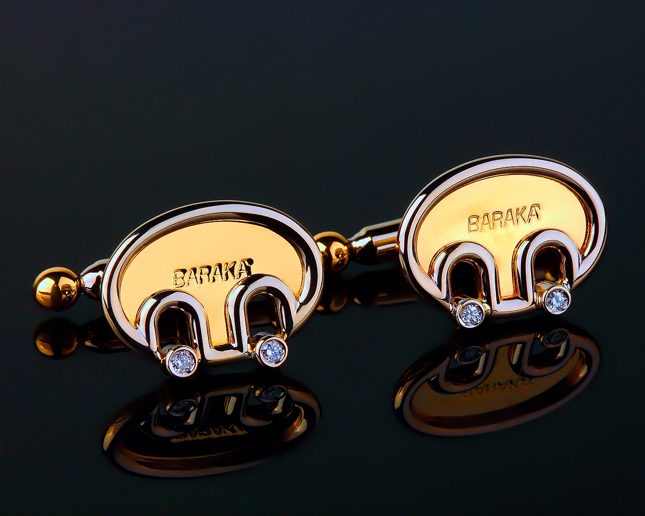 Оригинальные золотые бриллиантовые запонки Baraka 201016/1