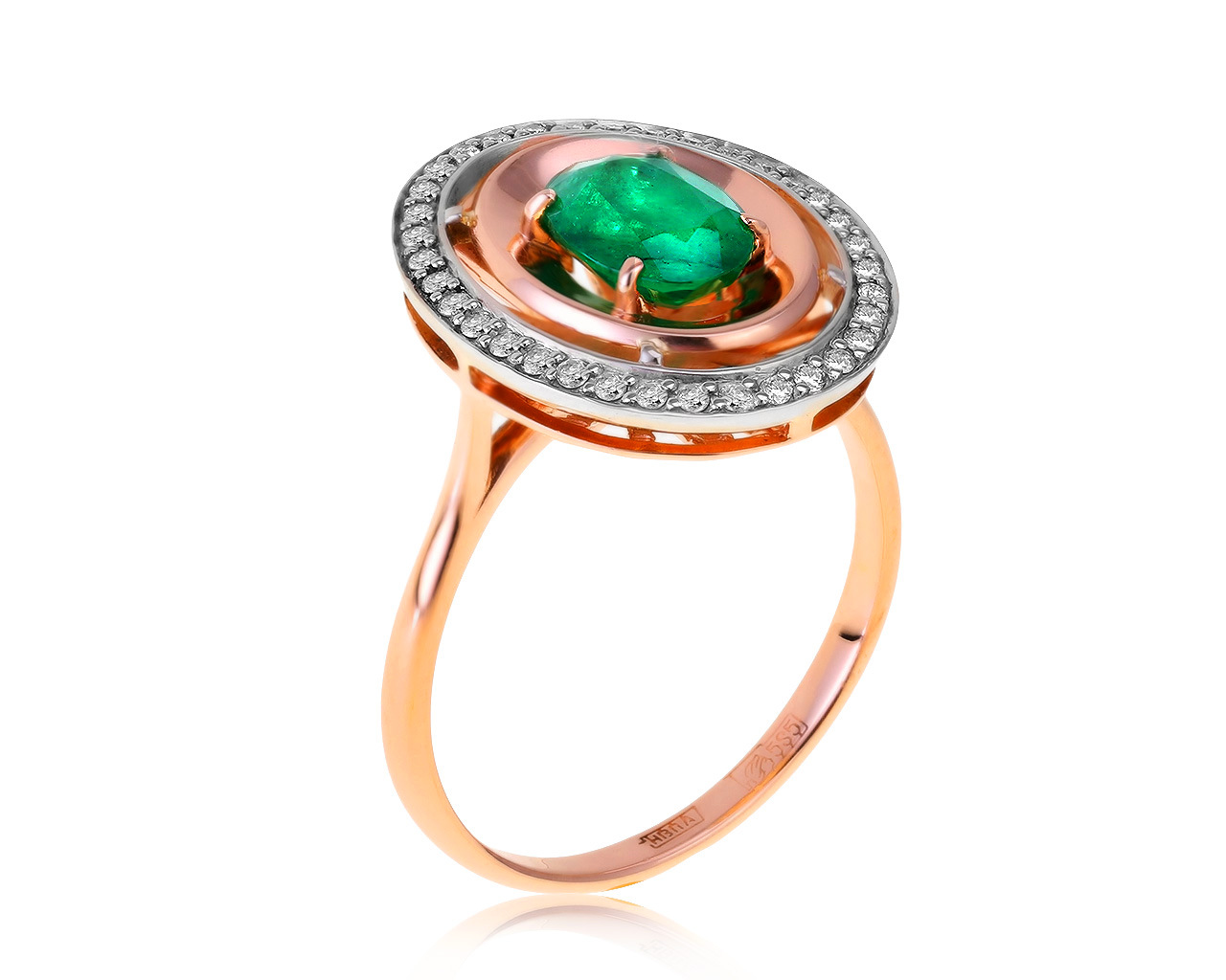 Нарядное золотое кольцо с изумрудом 0.83ct 080121/6