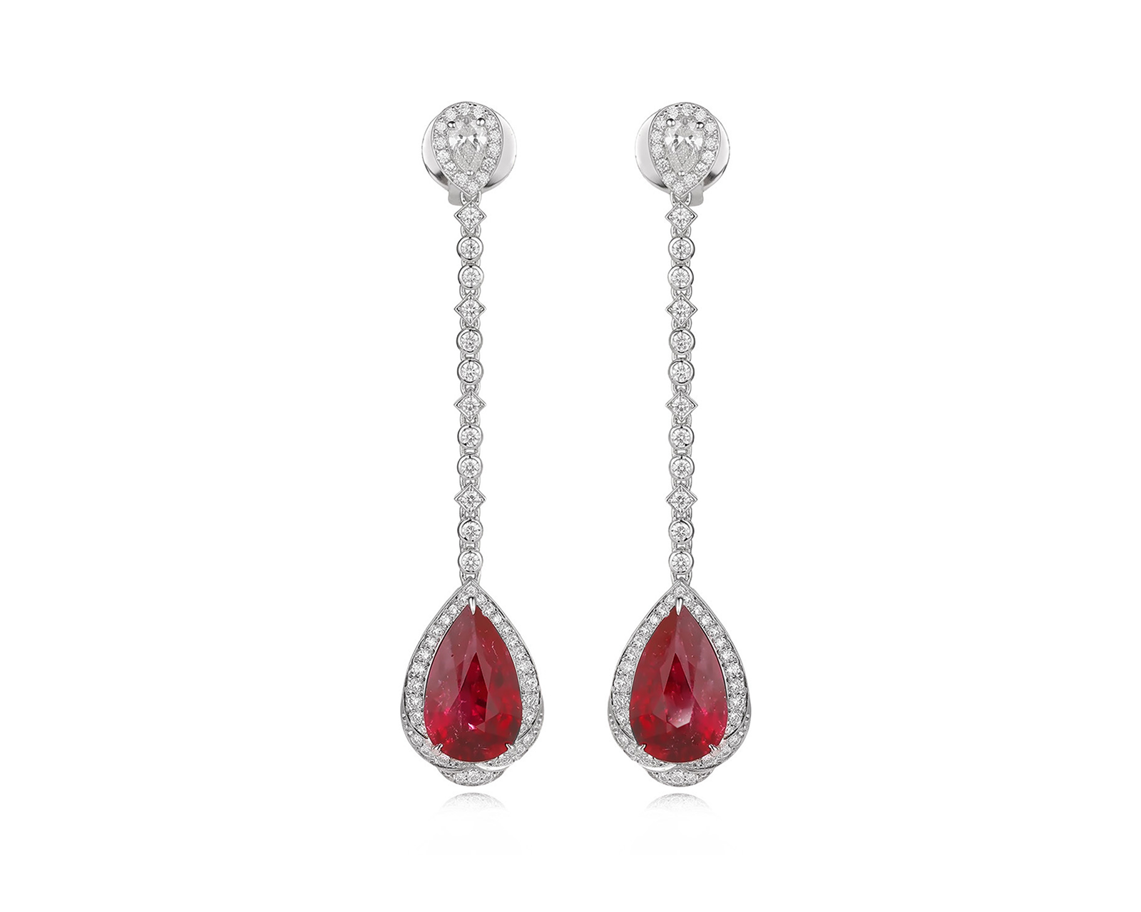 Золотые серьги с турмалинами рубеллитами 5.67ct Evgeny Matveev 210526/Б285