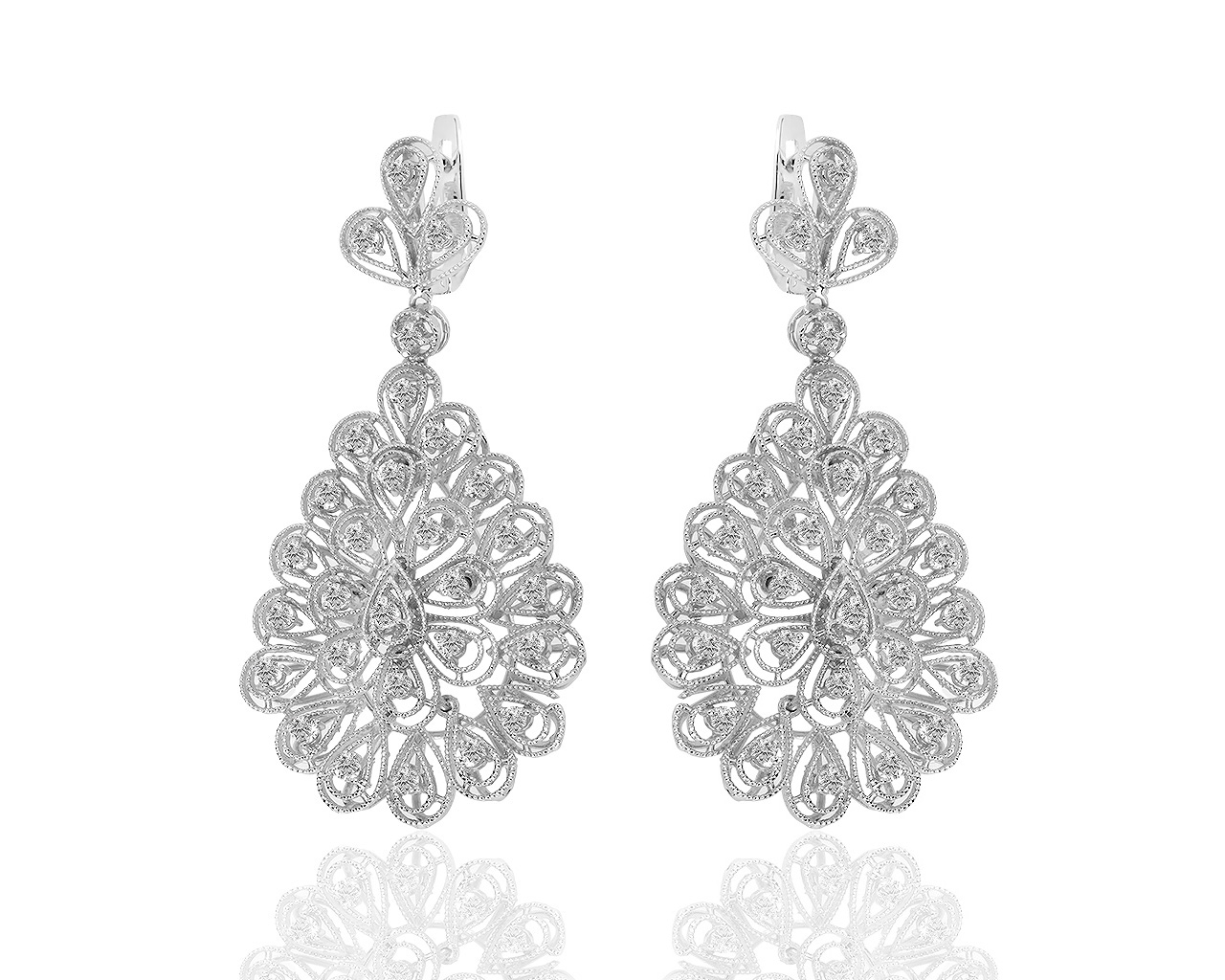 Завораживающие золотые серьги с бриллиантами 1.45ct Somoro 140119/3