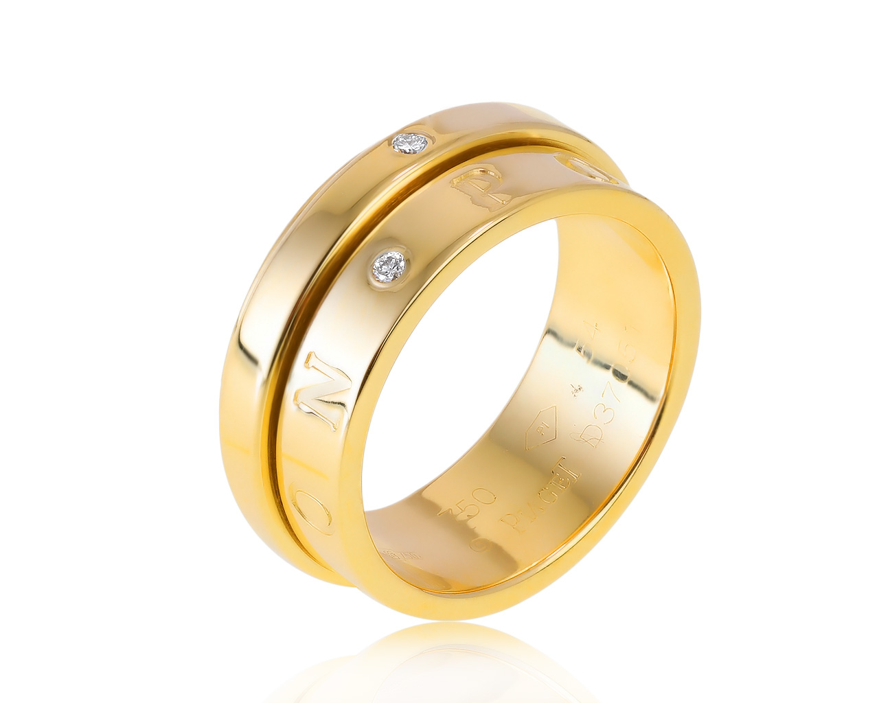 Оригинальное золотое кольцо с бриллиантами 0.03ct Piaget