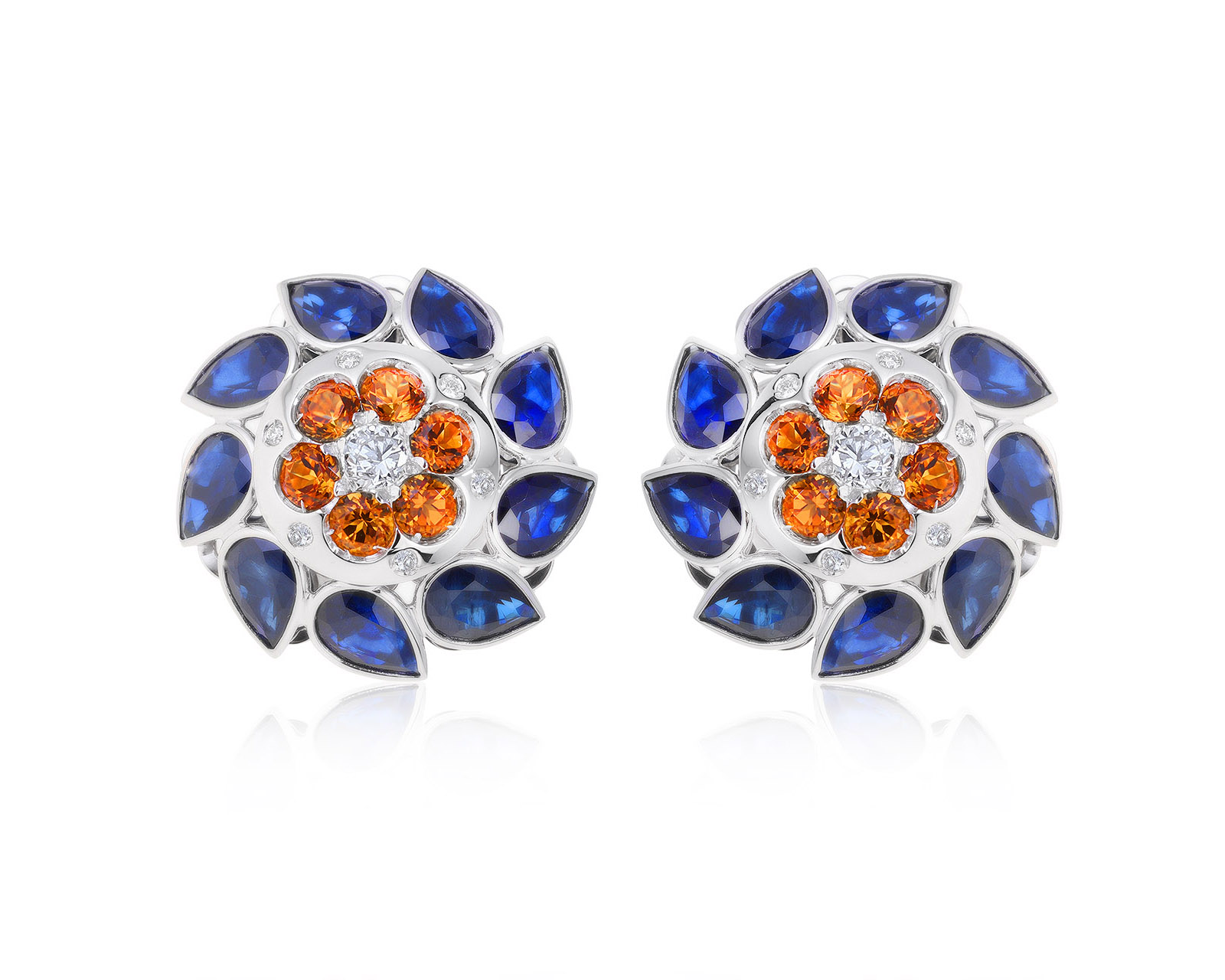 Оригинальные золотые серьги с сапфирами 9.05ct Zancan 300921/7