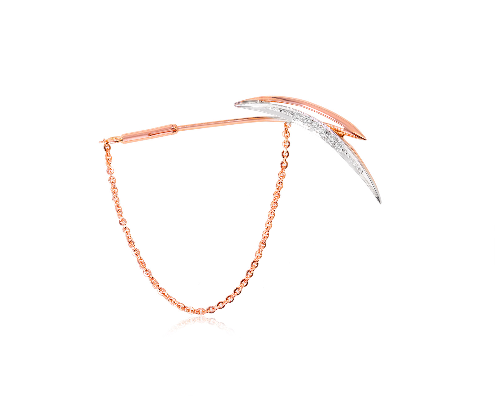 Золотая заколка с бриллиантами 0.10ct 220923/6