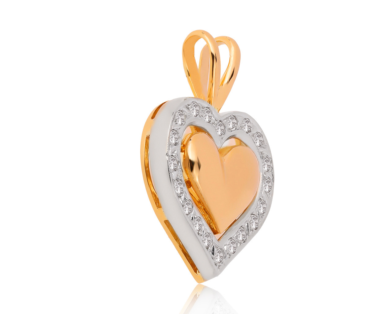 Романтичный золотой кулон с бриллиантами 0.60ct СССР
