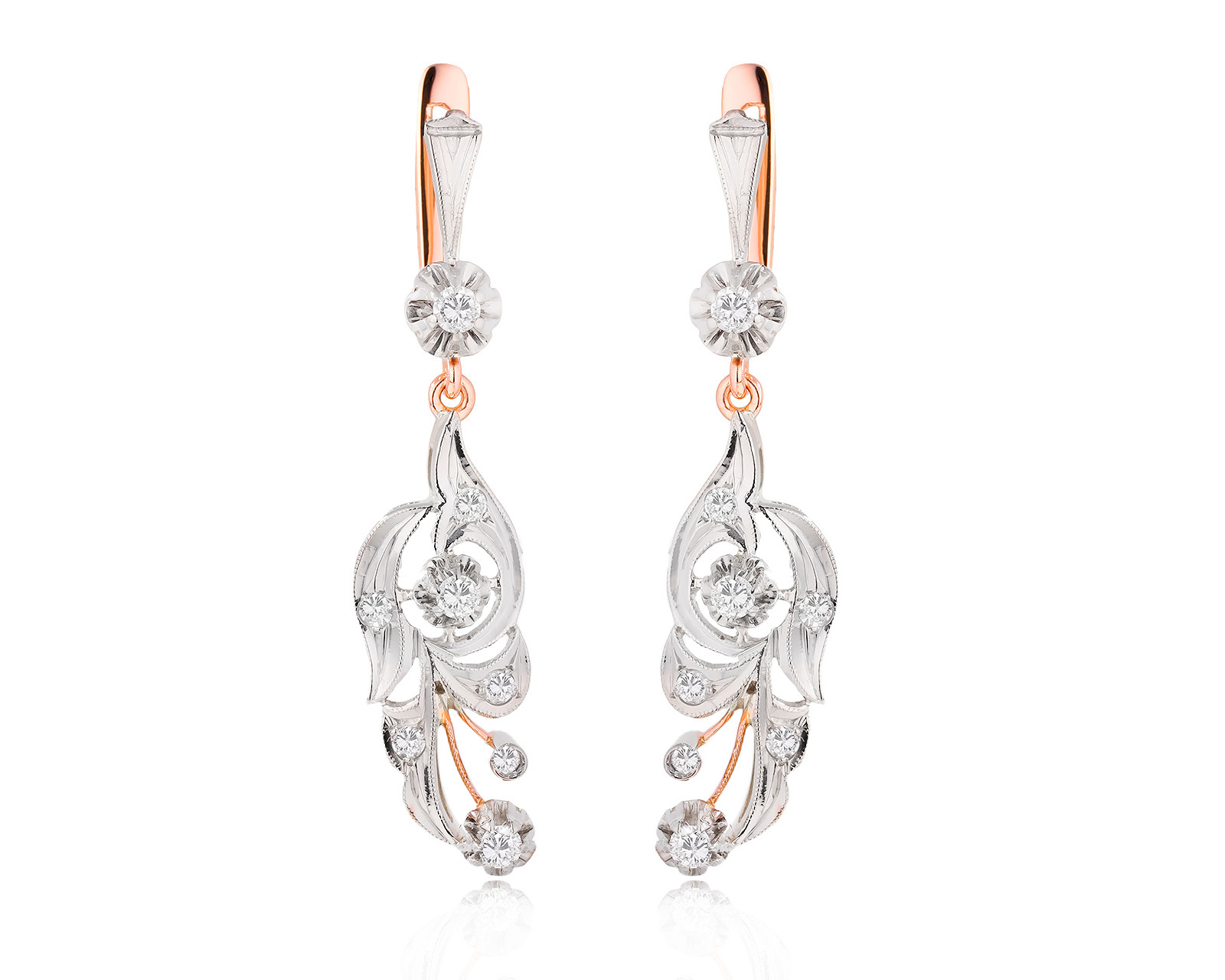 Золотые серьги с бриллиантами 0.68ct 150925/2