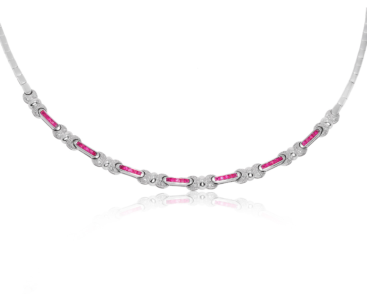 Чарующее золотое колье с рубинами 1.05ct 190321/2