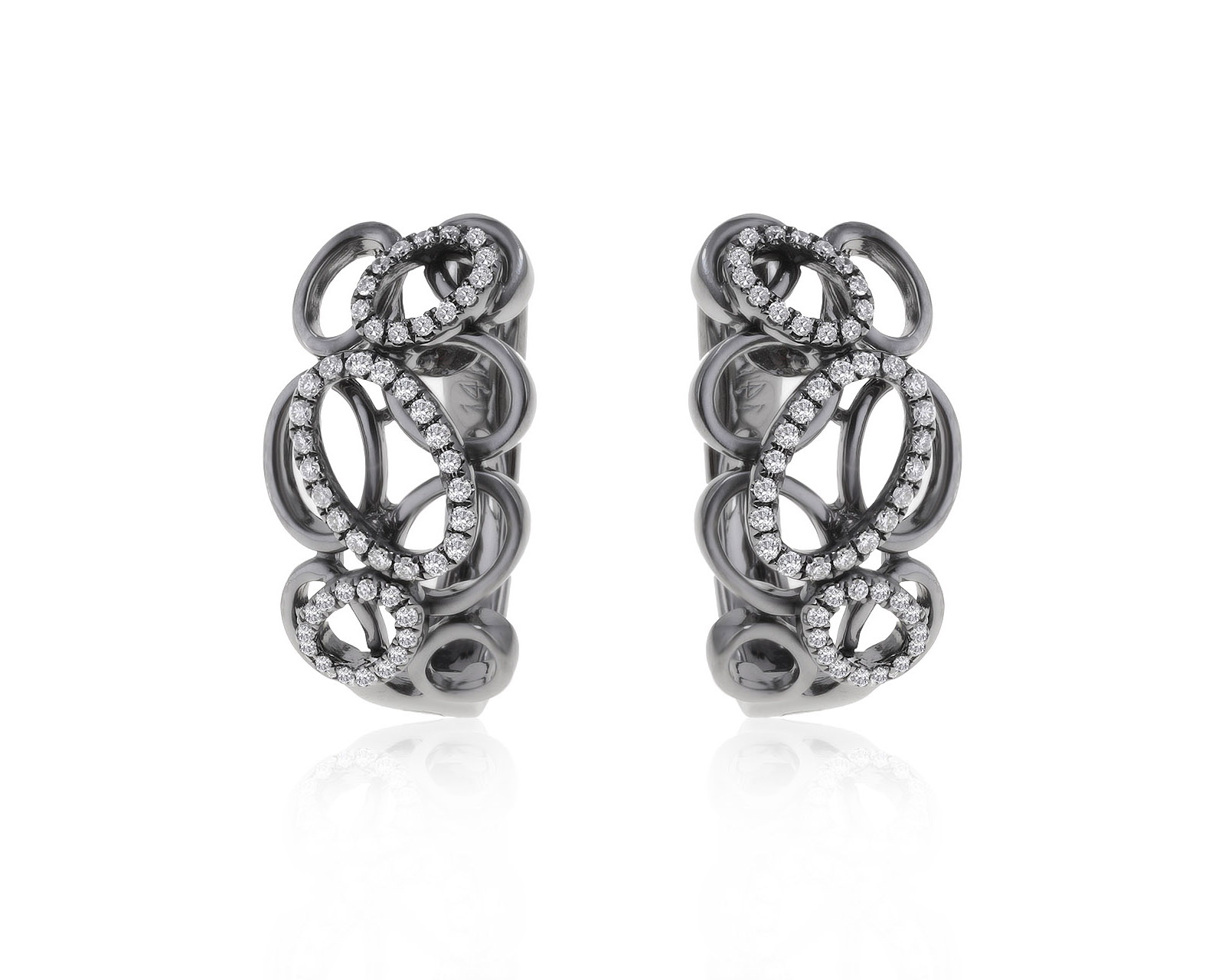 Нарядные золотые серьги с бриллиантами 0.50ct