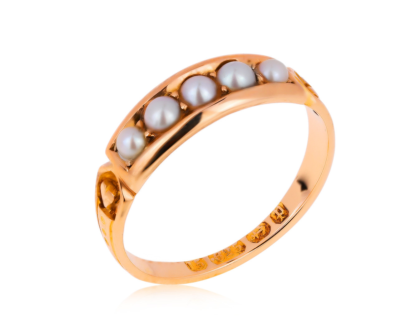 Царское золотое кольцо с жемчугом 2.00-2.50 мм 070420/8