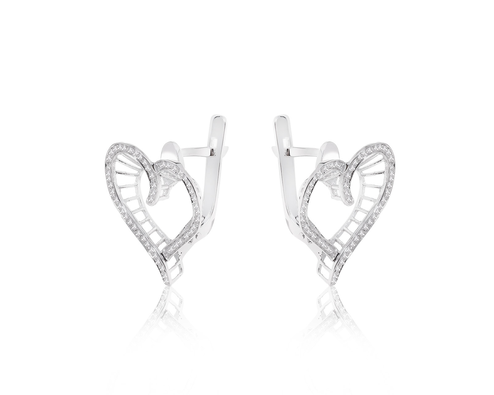 Романтичные золотые серьги с бриллиантами 0.27ct 080522/3